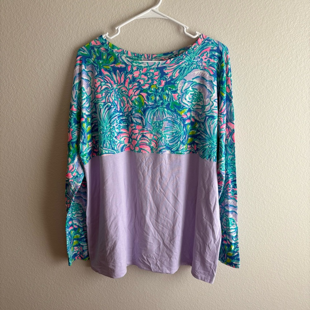 Lilly Pulitzer Purple and Blue In full bloom Finn Top